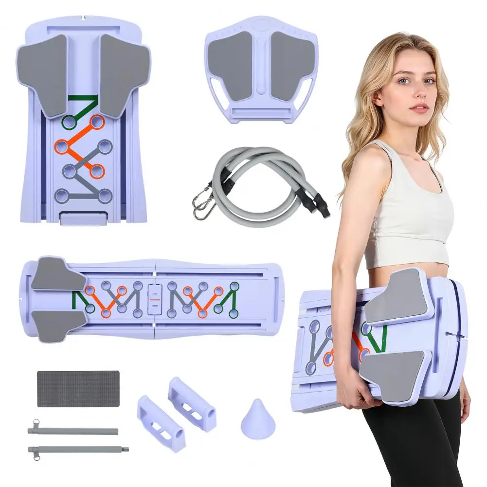 

Folding Pilates Board, Multifunctional Abdominal Board for Home Workout, Portable Core Trainer with Non-Slip Grip