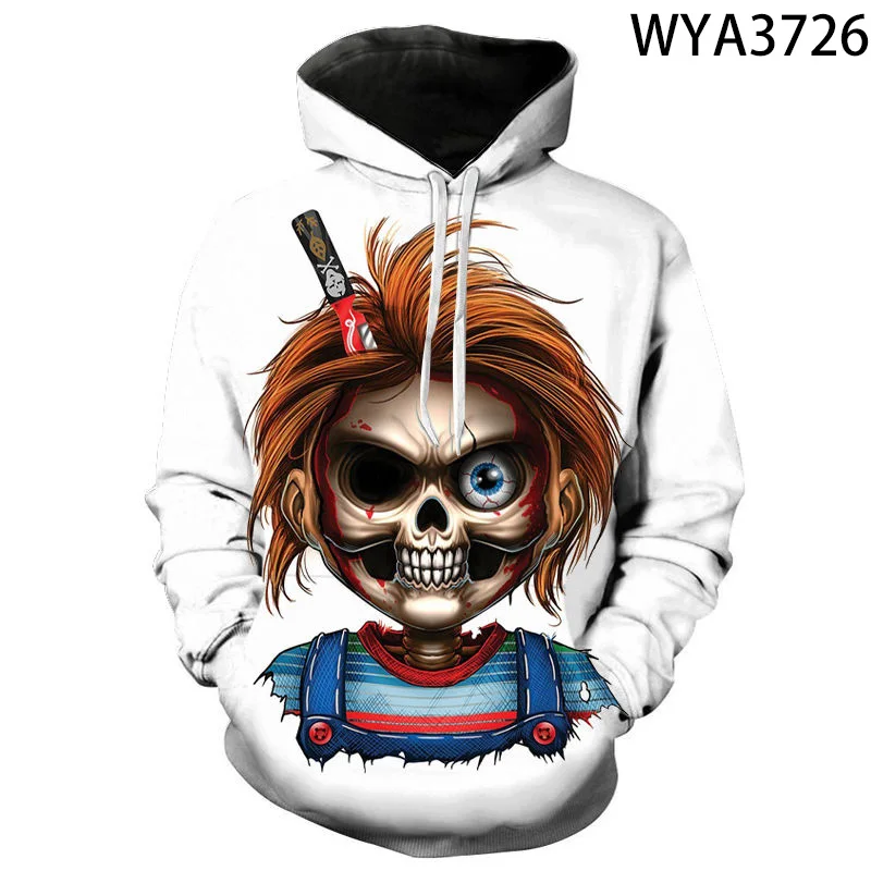 2023 Horror Movie Chucky Men Women Children Fashion Hoodies 3D Printed Sweatshirts Pullover Long Sleeve Streetwear Tops