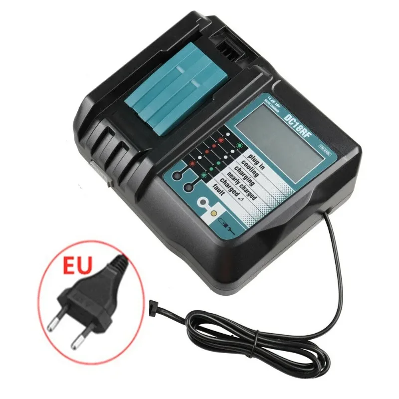 

18VRF Battery Charger 3A For Makita 14.4V 18V Bl1830 Bl1430 BL1860 BL1890 Tool Power Charger USB Prot 18VRF Cooling Fan