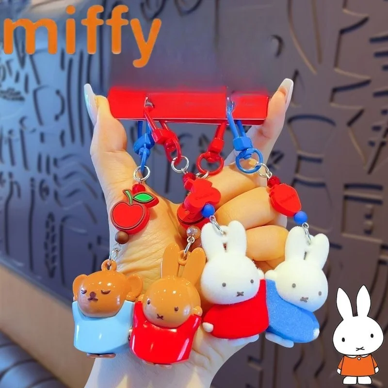 

New Miffy Rabbit Cute Creative Cartoon Doll Magnetic Hanging Pendant Fashionable Portable Decorative Keychain for Men and Women