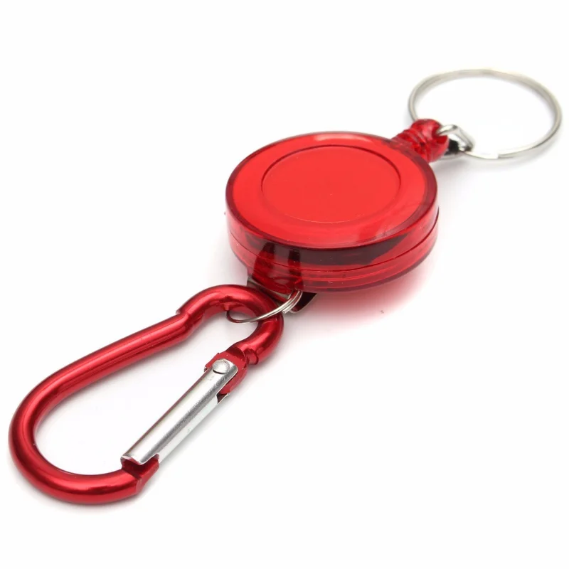 Multifunctional Multi-color Roll Retractable Keychain Rope Bag Recoil ID Card Holder Keyring Key Chain Steel Cord