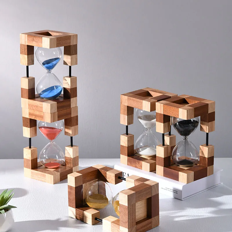 Building Block Splicing Hourglass Ornament Countdown Thirty Minutes Modern Minimalist Style Home Decor Items Room Decoration