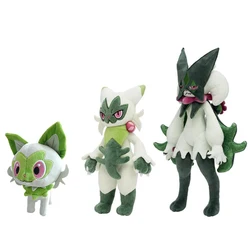 Pokémon Escarlate e Violeta Sprigata Boneca De Pelúcia Recheada, Mega Evolution Floragato Meowscarada, Brinquedo Kawaii, Presentes Infantis