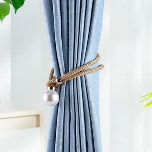 2 buah Tiebacks Tirai Mutiara, Tiebacks Mutiara Tirai, Perlengkapan Dekoratif, Tiebacks Tirai Tali Tidak Ada Tarikan yang Dapat Disesuaikan 8 tempat gorden penjualan terbaik - №