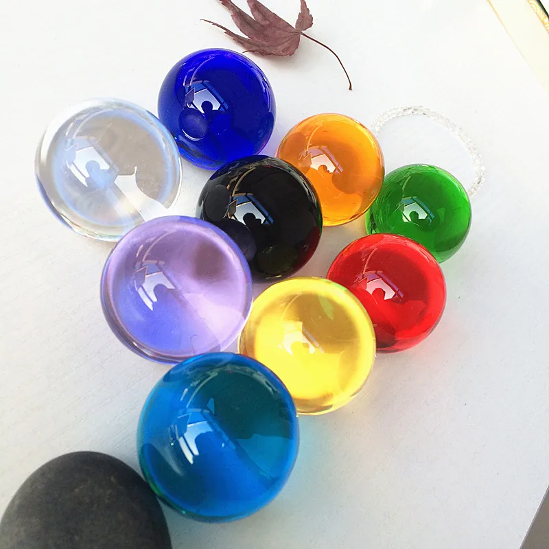 40mm Multicolor No Coating Crystal Ball Transparent Glass Sphere Home Decoration Accessories Feng Shui Ornaments Tabletop Craft