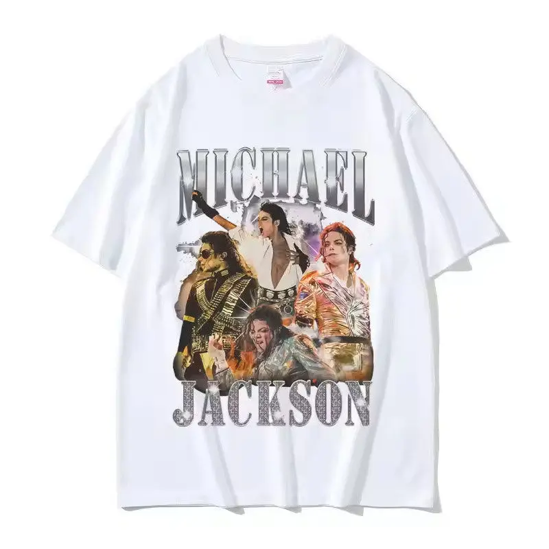 2026 Summer Classic Vintage Michael Jackson Graphic T-shirt Men Women Clothing Fashion Retro Gothic Rock Male Punk Oversized Y2k view 2