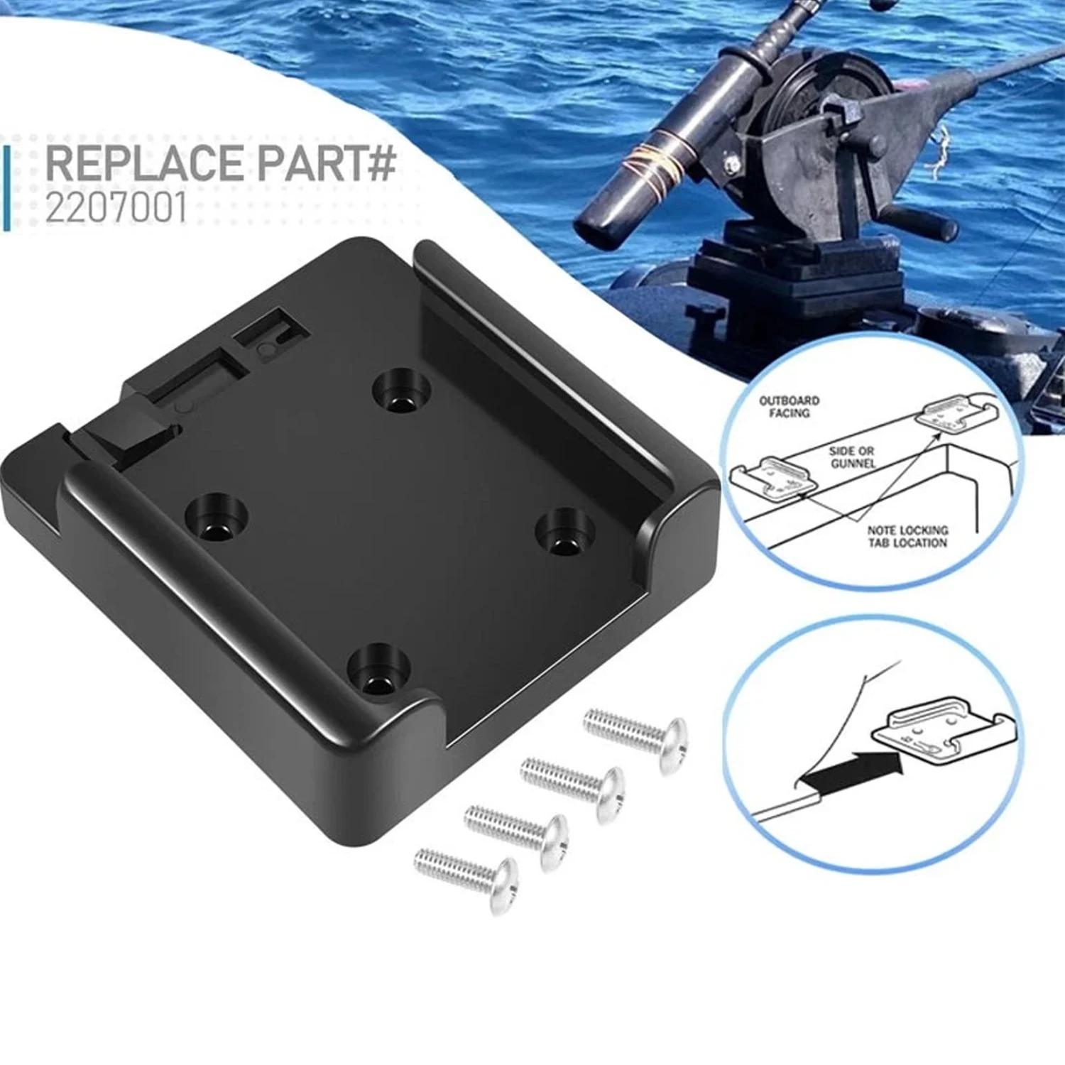 

Быстросъемное крепление Marine Tab Lock # 2207001 Подходит для мини-дайвинг-катушек Cannon Small Body Manual Mini-Mag с винтами