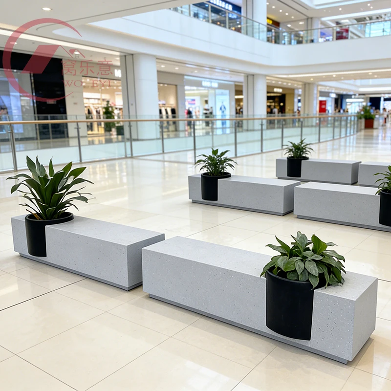 *Factory Customization Flower Pot Planter Big Planter for Garden Hotel Decoration Fiberglass Flower Pot Combination view 6