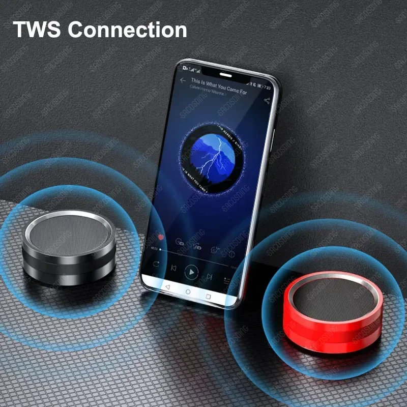 2024 Wirless Bluetooth Speaker Built-in mic Car Call TF USB Outdoor Column Bass Mini Portable Wireless Speakers TWS Subwoofer