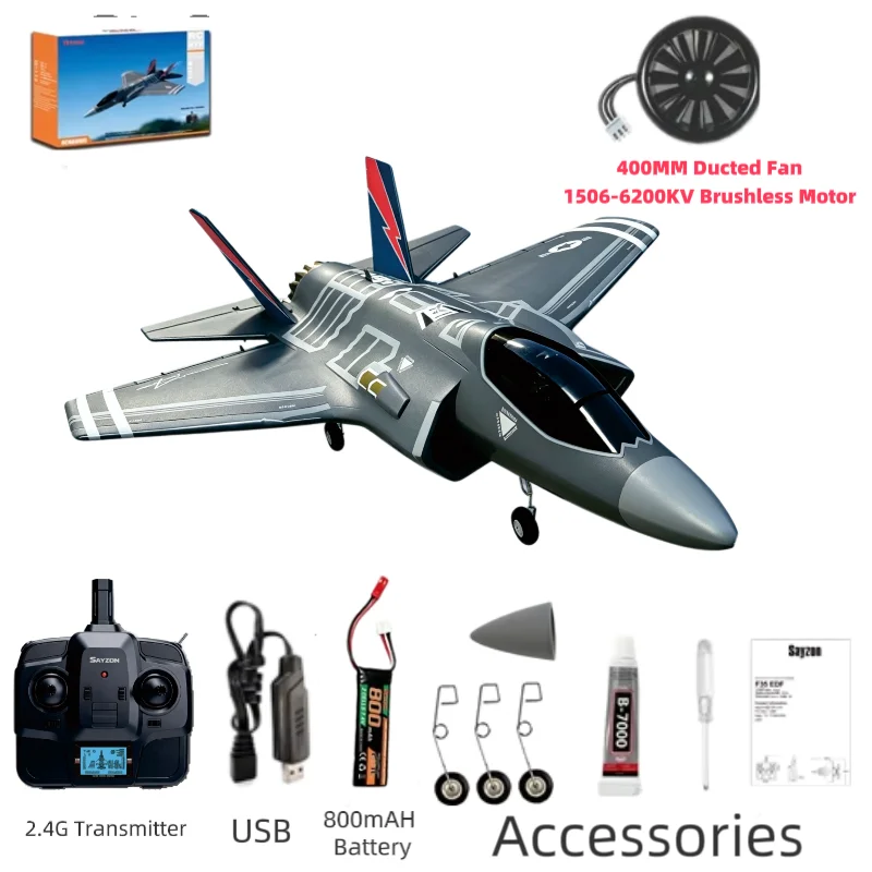 F35 Lightning Remote Control Jet Aircraft Six Axis Gyroscope 2.4GHz Remote Control 40MM Channel Fan Fixed Wing Outdoor EPP