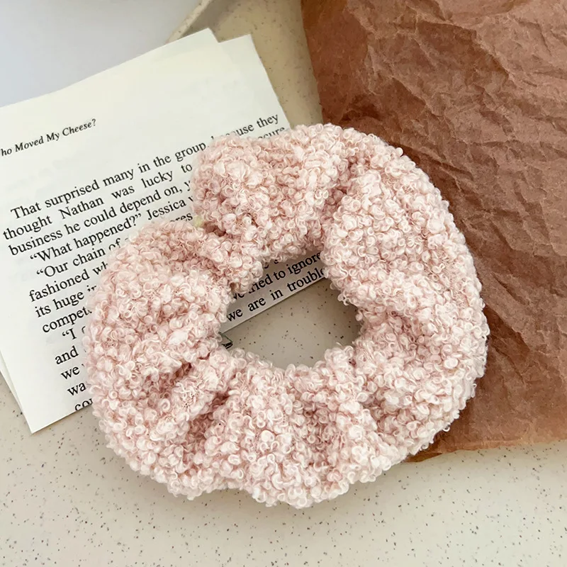 Scrunchie grande de terciopelo de peluche suave retro francés | Antideslizante, fuerte, elástico y sin enganches para el peinado diario/con fecha en cola de caballo