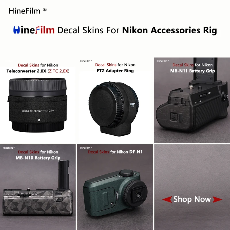 

MB-N10 MB-N11 Battery Grip Decal Skin For Nikon DF-M1 ZTC 2.0X FTZ Adapter Ring Protector Coat Wrap Cover Sticker Film