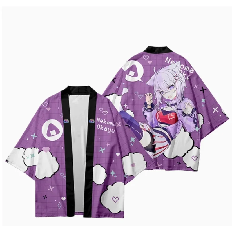 

2025 yiyi 2024, аниме Hololive Ookami Mio, хаори с короткими рукавами, карнавальный костюм для мужчин и женщин, повседневные студенческие свободные топы, шорты