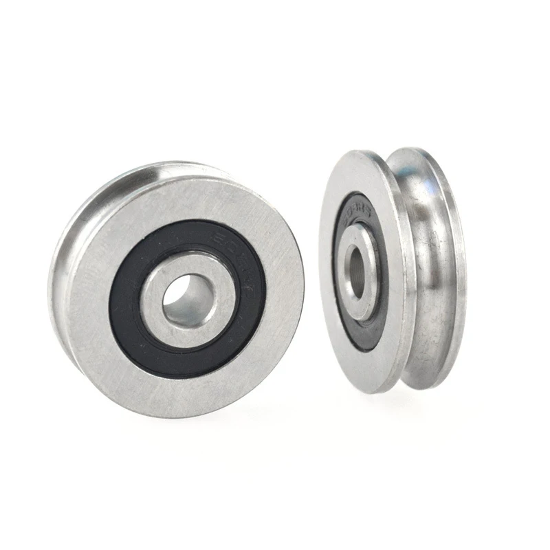 Groove Wheel Metal U-groove Track Steel Wire Rope Lifting Wheel Bearing Steel Guide Wheel Lifting Pulley 12*50*13mm