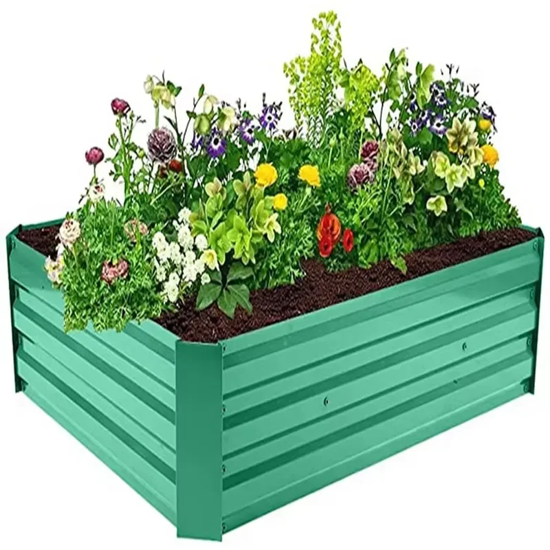 for 2025 New 8 Inch Tall Iron Raised Garden Bed Steel Large Planter for Flower Vegetable Planting