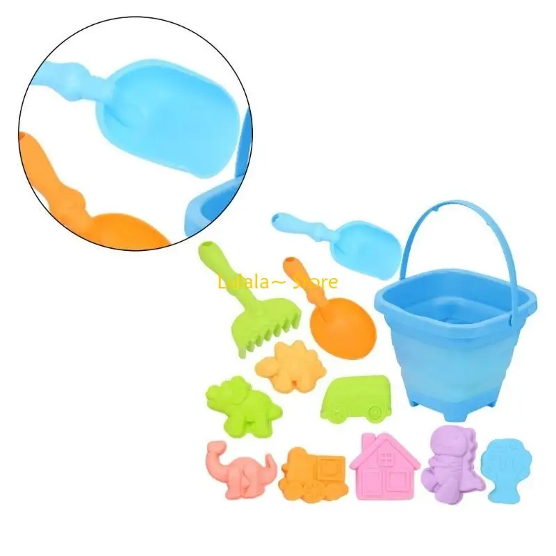 Y4QA Kids Beach Toy Sand Castle Sculpture Mold Water Play Foldable Sand Bucket Toy