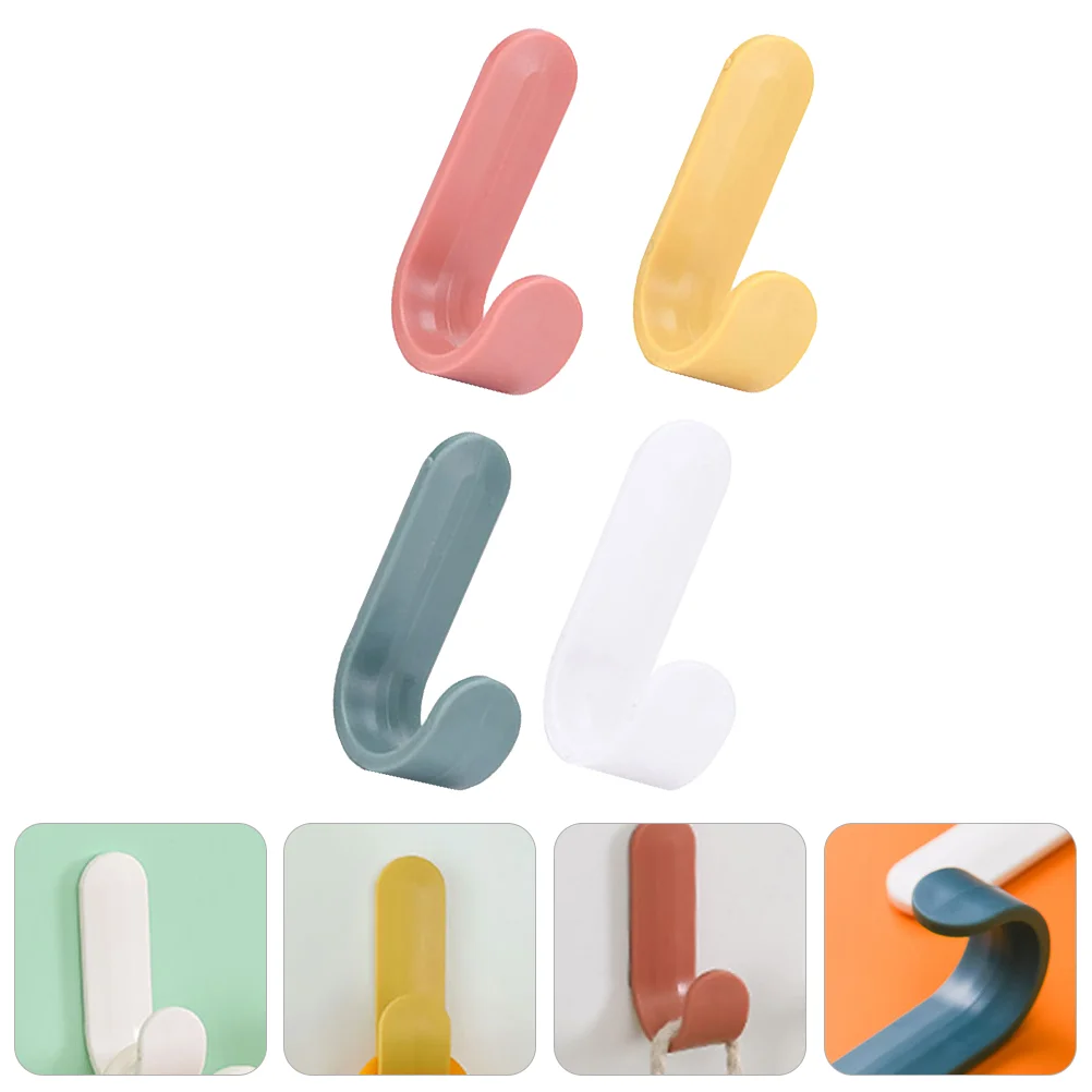 

16 Pcs over Door Hook No Punching Sticky Plastic Adhesive Wall Hooks Mounted Clothes Rack