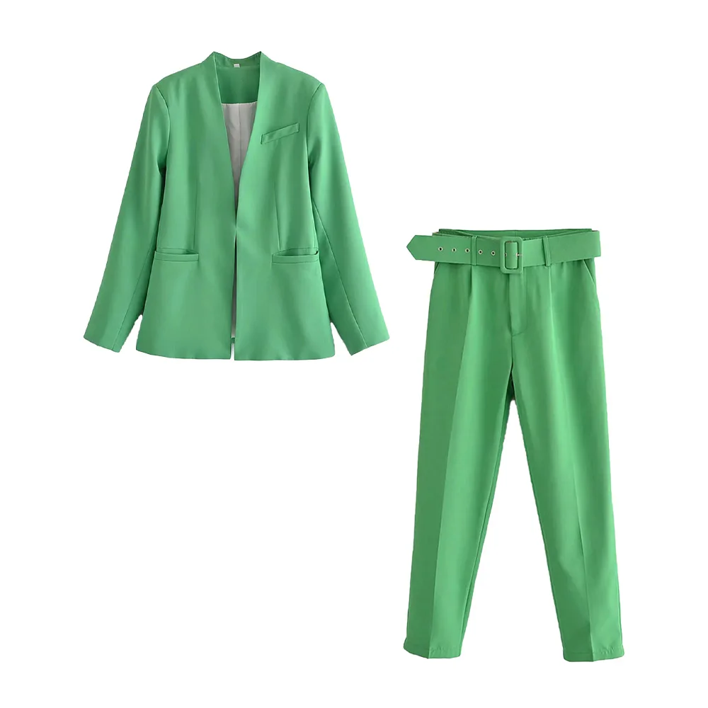 المرأة مزاجه طية صدر السترة سليم صالح متعدد الألوان سترة السراويل الربيع الصيف ملابس نسائية عادية