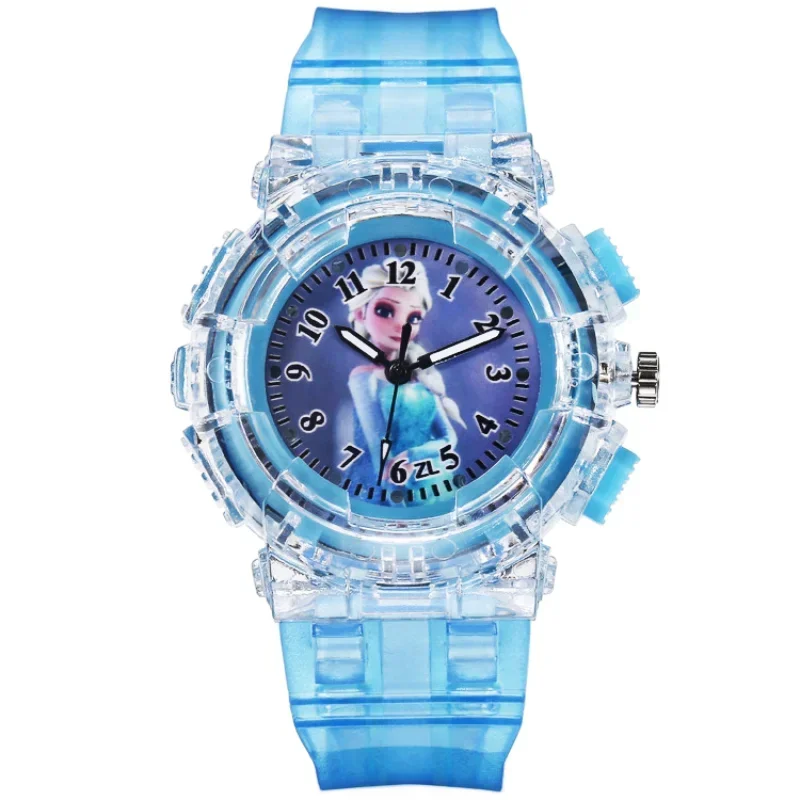 Disney Frozen Cartoon Children Watches Toy Flash Waterproof Sports Watch for Kids Girls Boy Quartz Wristwatch Child Clock Gifts