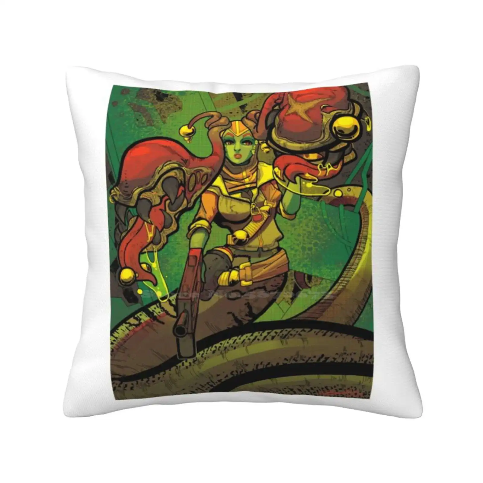 Naga Home Sofa Car Cushion Cover Pillowcase Naga Lamia Gorgon Monster Girl Apocalypse Gun Comic