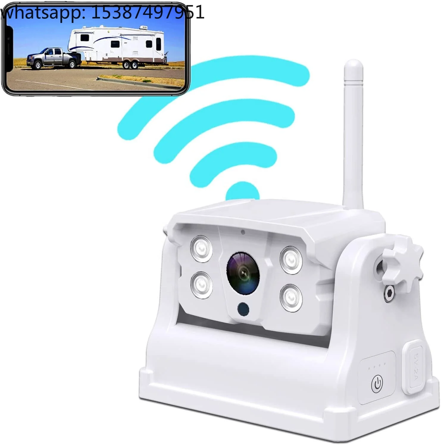 For IPoster New Popular Trailer Truck WiFi Backup Camera IP68 IR Magnetic Base Battery Power Connect IOS Android Mobile  Camera