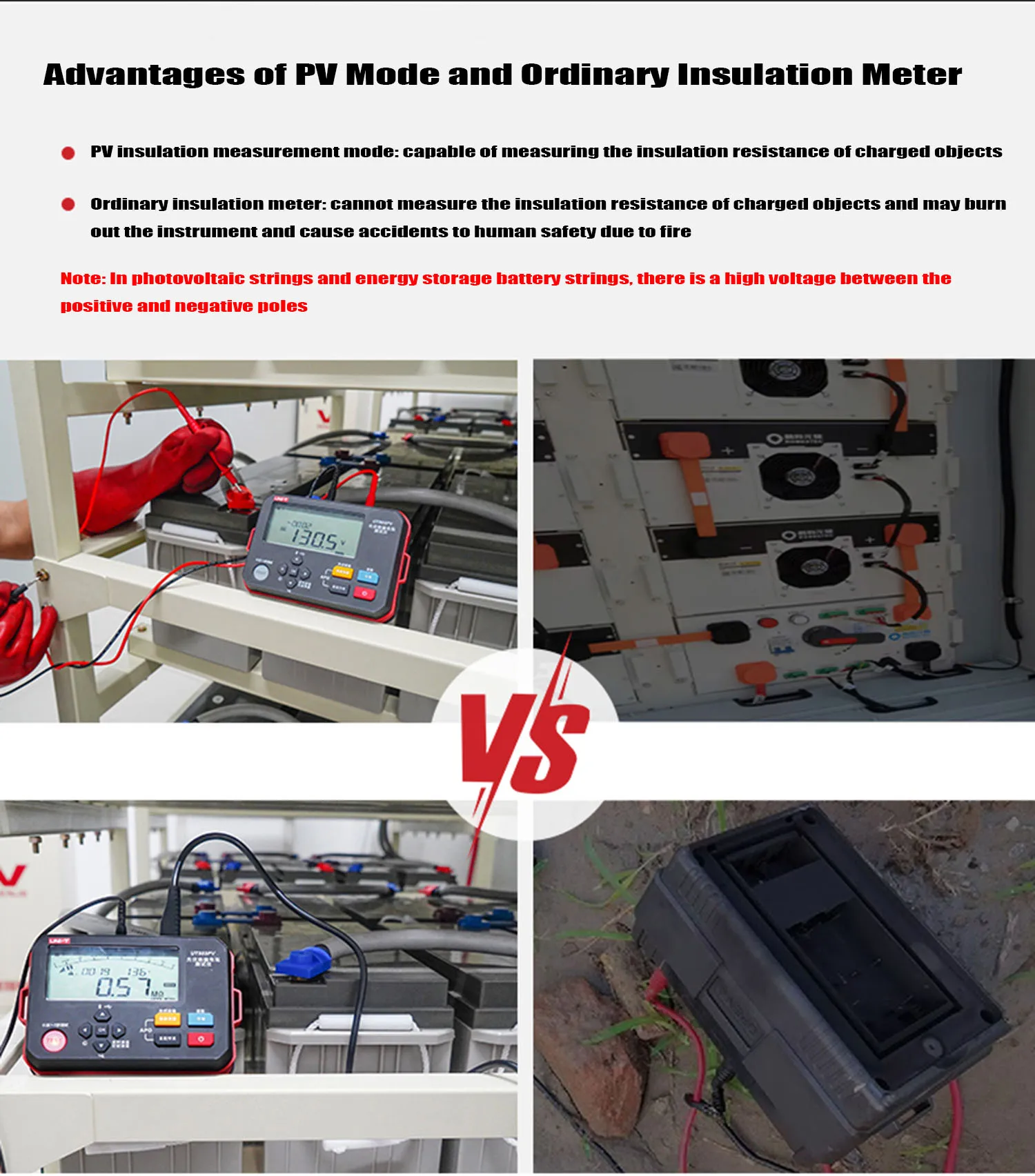 Testeur de résistance d'isolation UNI-T UT503PV 1.51MΩ-4000MΩ, mégohm numérique, mesure de tension pas à pas, fonction de comparaison.