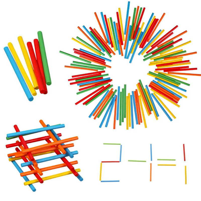 1 Set Wood Educational Teaching Aids Number Math Calculate Game Colorful Counting Sticks Kids Learning Education Toys