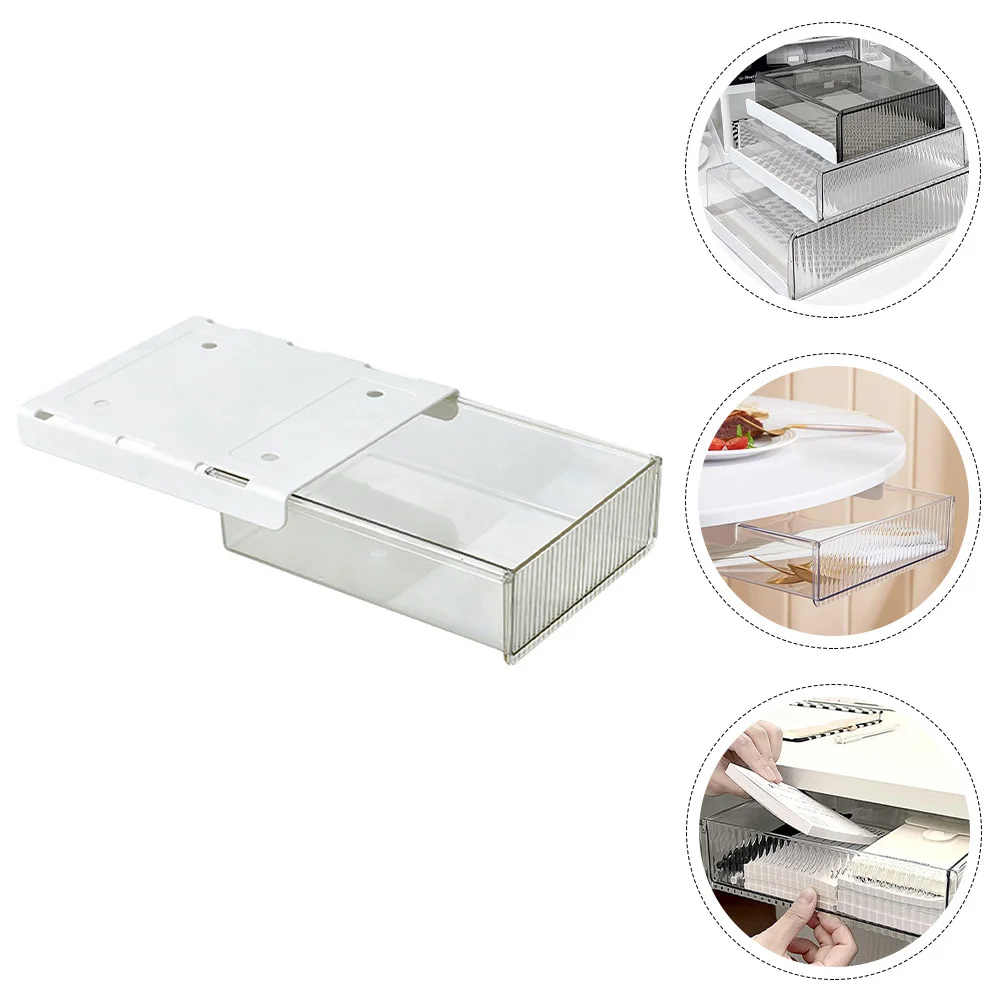 

Drawer Type Under Desk Organizer Storage Box For Stationery Tools Hidden Desktop Drawer Self-Adhesive Tape