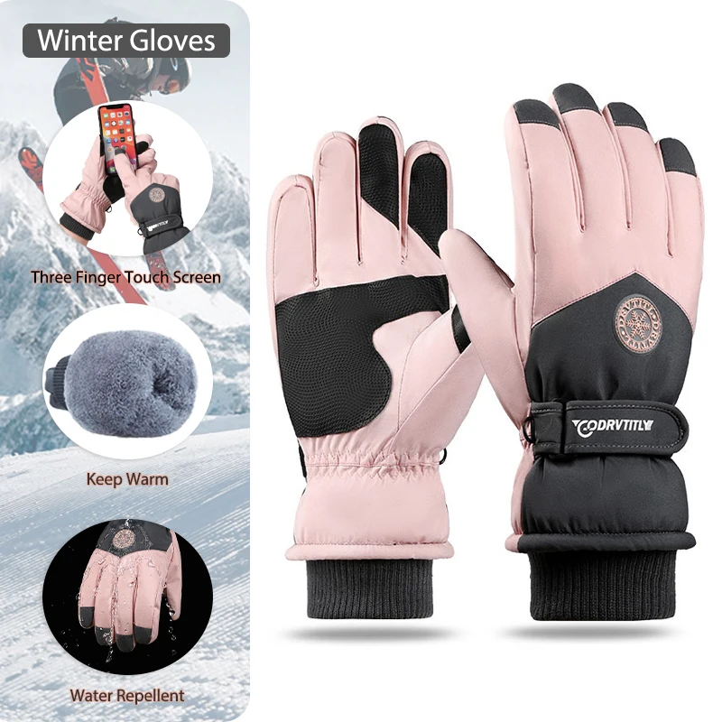 

Touch Screen Skiing Winter Gloves Women Men High-Quality Warm Windproof Waterproof Outdoor Sports Mittens Snowmobil Unisex Glove