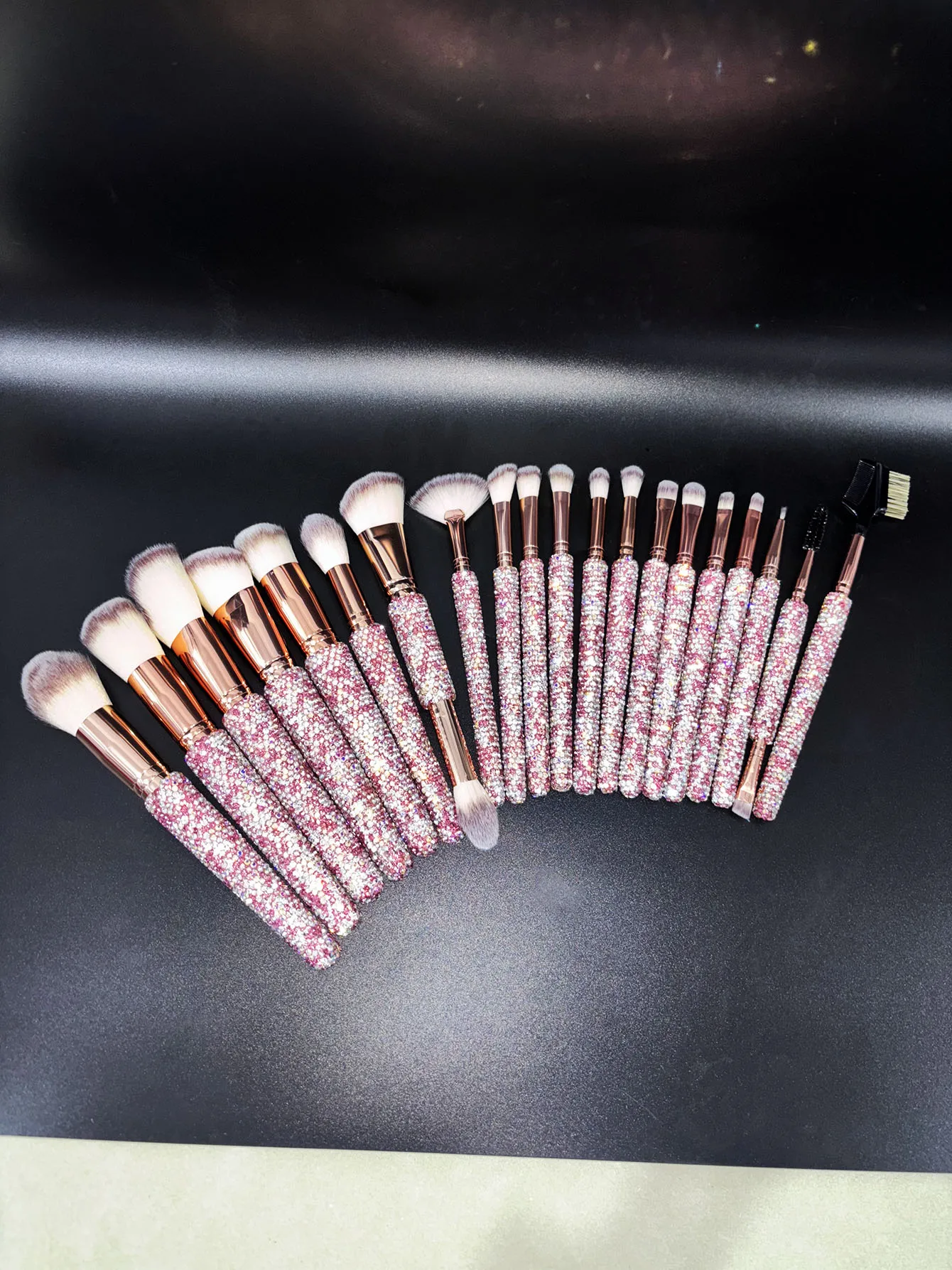 Ensemble de maquillage incrusté de diamants haut de gamme, 20 pièces, poudre de pin Rouge, avec strass pour améliorer l'effet artistique de beauté