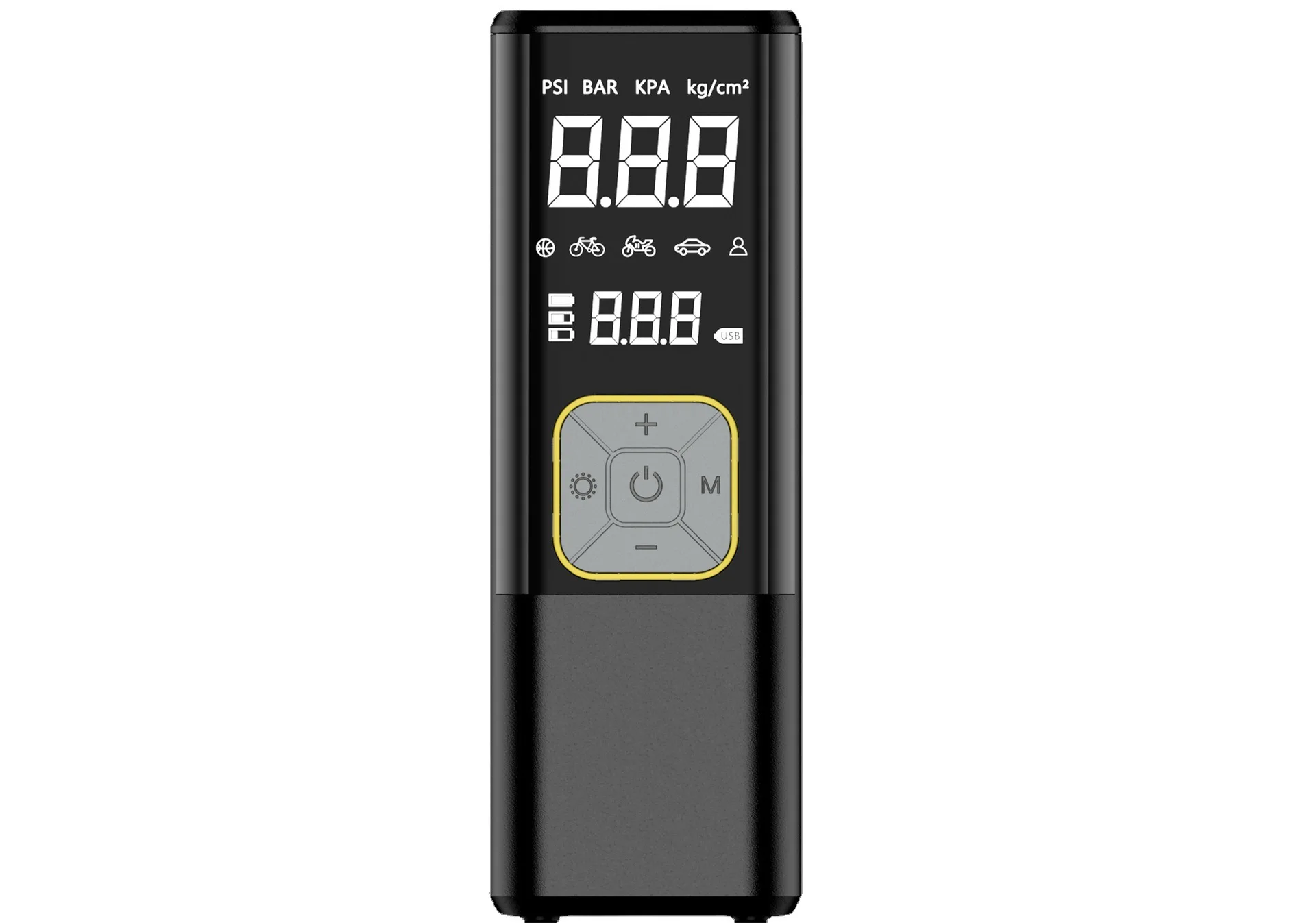 Cordless Electric Digital Tire Inflator With Backlit Display and LED Light for Car, Bicycle and Other Inflatable