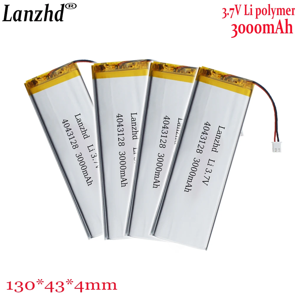 3.7V Li polymer lithium Battery 3000mAh with XH2.54 4043128 Bluetooth wireless Mechanical keyboard Battery with protection