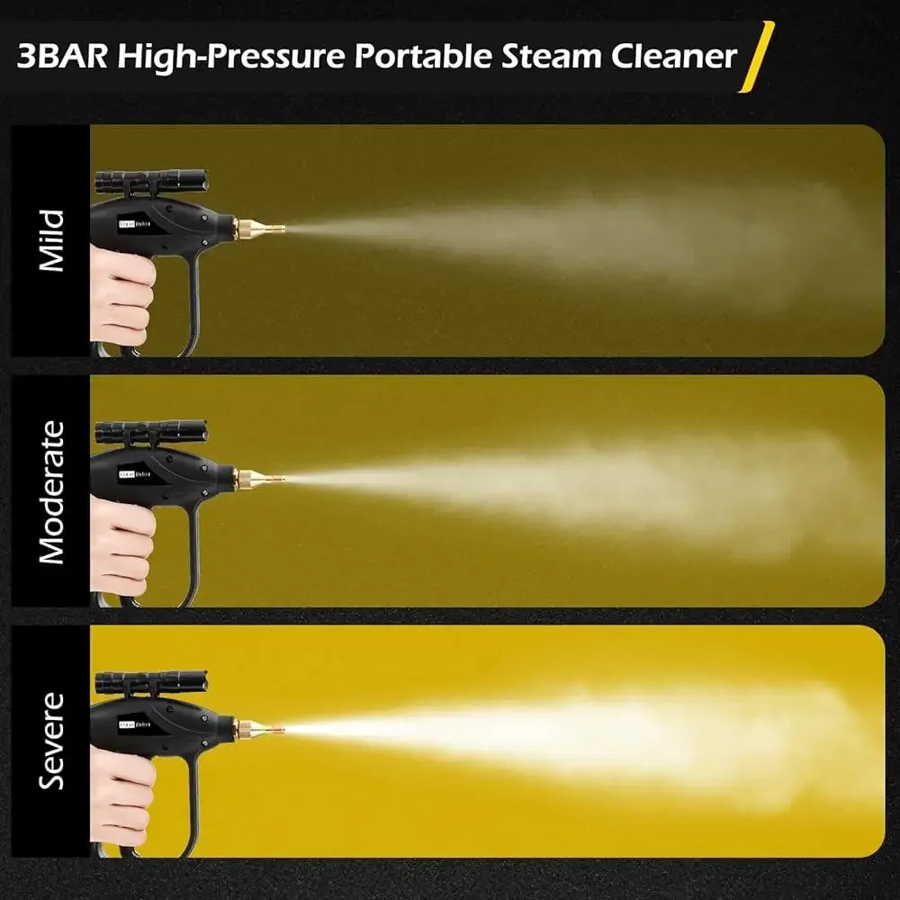 High-Pressure Handheld Steam Cleaner 1700W Portable Car Detailing Powerful Steam Machine with Nozzle Brushes and Storage Case