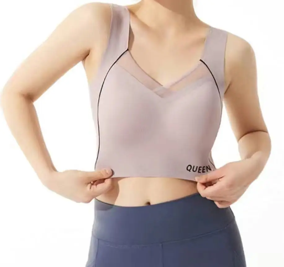 Sous-vêtements de sport sans couture de grande taille pour femmes, soutien-gorge intégré à haute intensité, course à pied, antichoc, yoga, glaçure de rassemblement