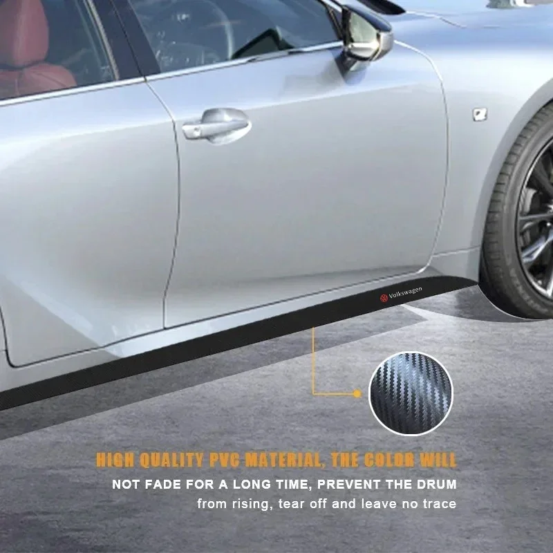 

Car Door Side Stripes Skirt Carbon Fiber Sticker Decal For Volkswagen Polo Passat B5 B6 B7 T4 T5 Golf 4 5 6 Tiguan Jetta Gol