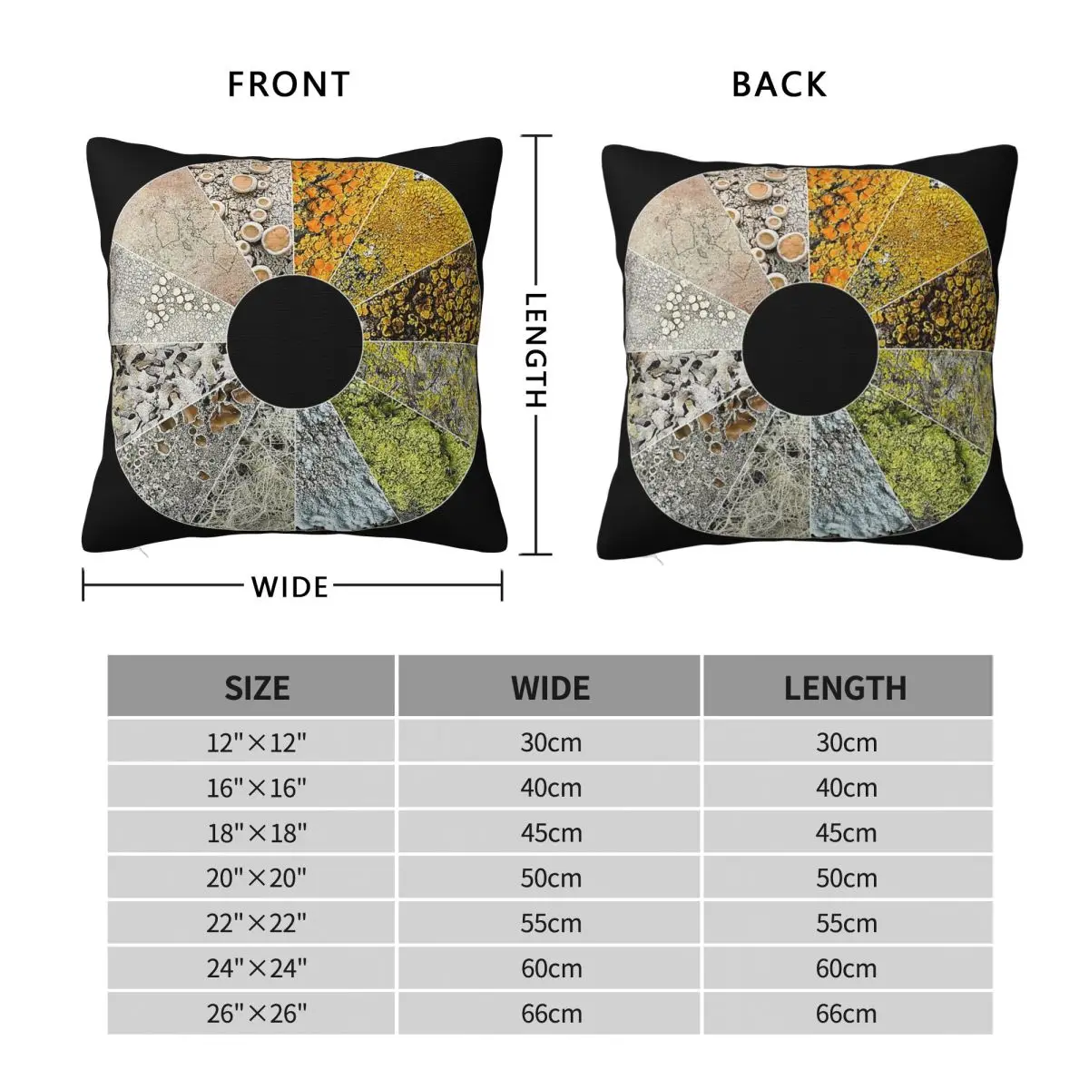 Lichen Color Wheel Pillowcase Polyester Linen Velvet Creative Zip Decor Throw Pillow Case Car Cushion Cover 45x45