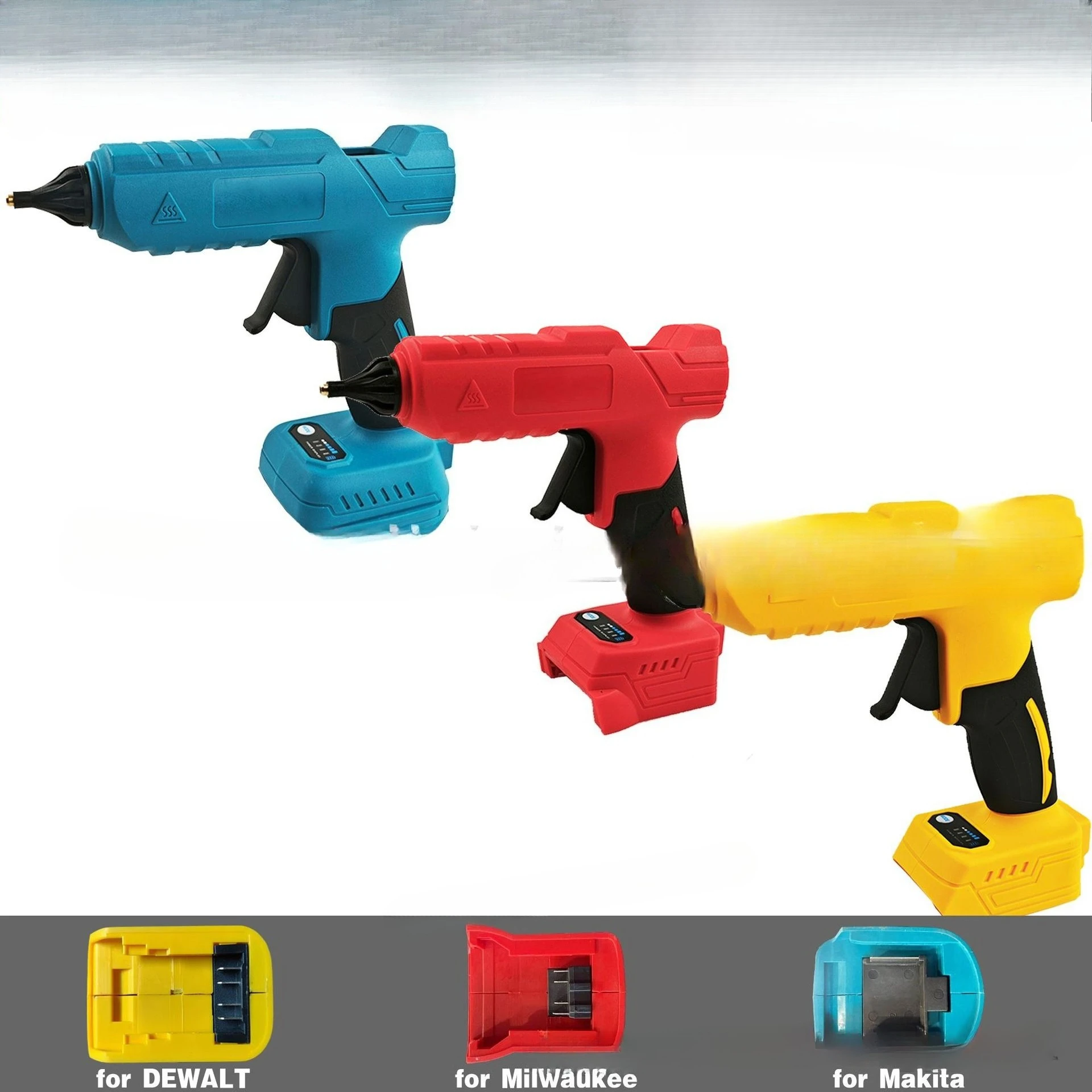 

Cross-border Amazon explosion 21V lithium battery hot melt glue gun high power 11mm glue stick Dewei Makita Meiwoqi foot