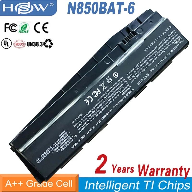 

New Genuine Laptop Battery N850BAT-6 10.8V 47Wh For Z6-KP5GT Z7M-KP7GT KP5S1 KP7S1 CN85502 N850HC N850HJ N870HC N870HJ1