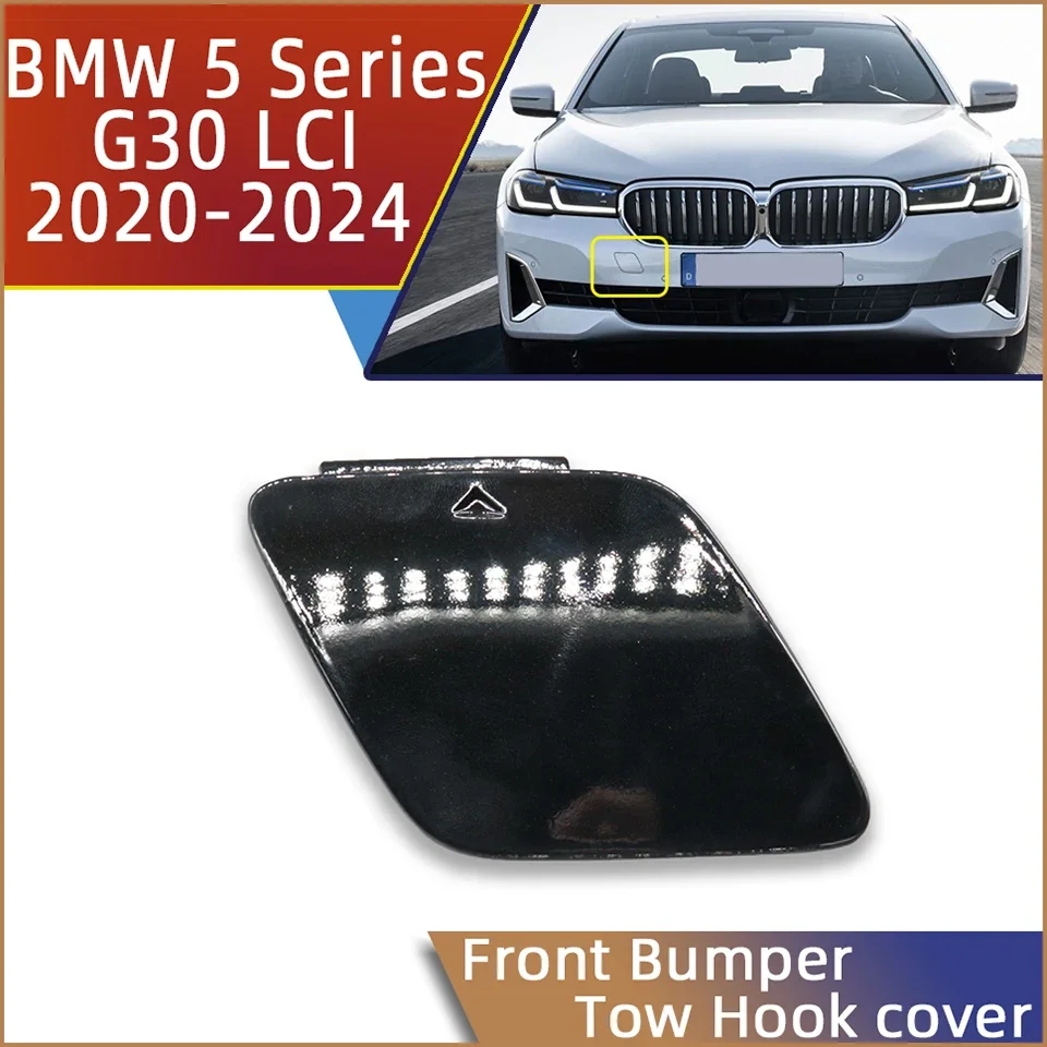 Front Bumper Towing Hook Eye Cap Car Trailer Cover Shell For BMW 5 2020 2021 2022 2023 2024 G30 LCI 51119852209 51115A29948