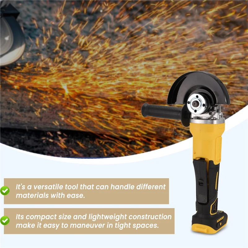 BHTS-125Mm Brushless Angle Grinder For  18V 20V Battery Cordless Grinding Machine Cutting Woodworking Tool (No Battery)