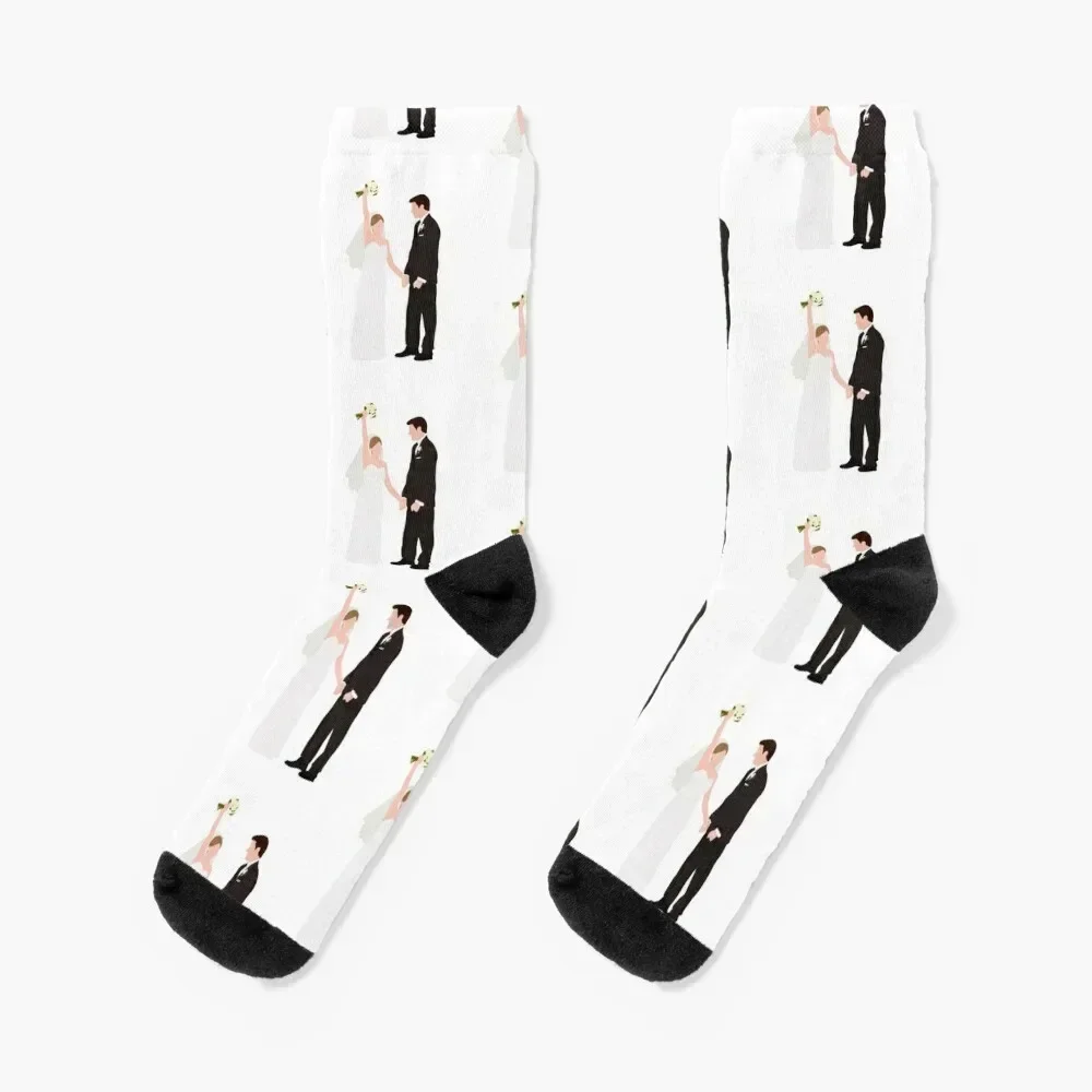 

jim and pam wedding Socks new in's Antiskid soccer happy Women Socks Men's