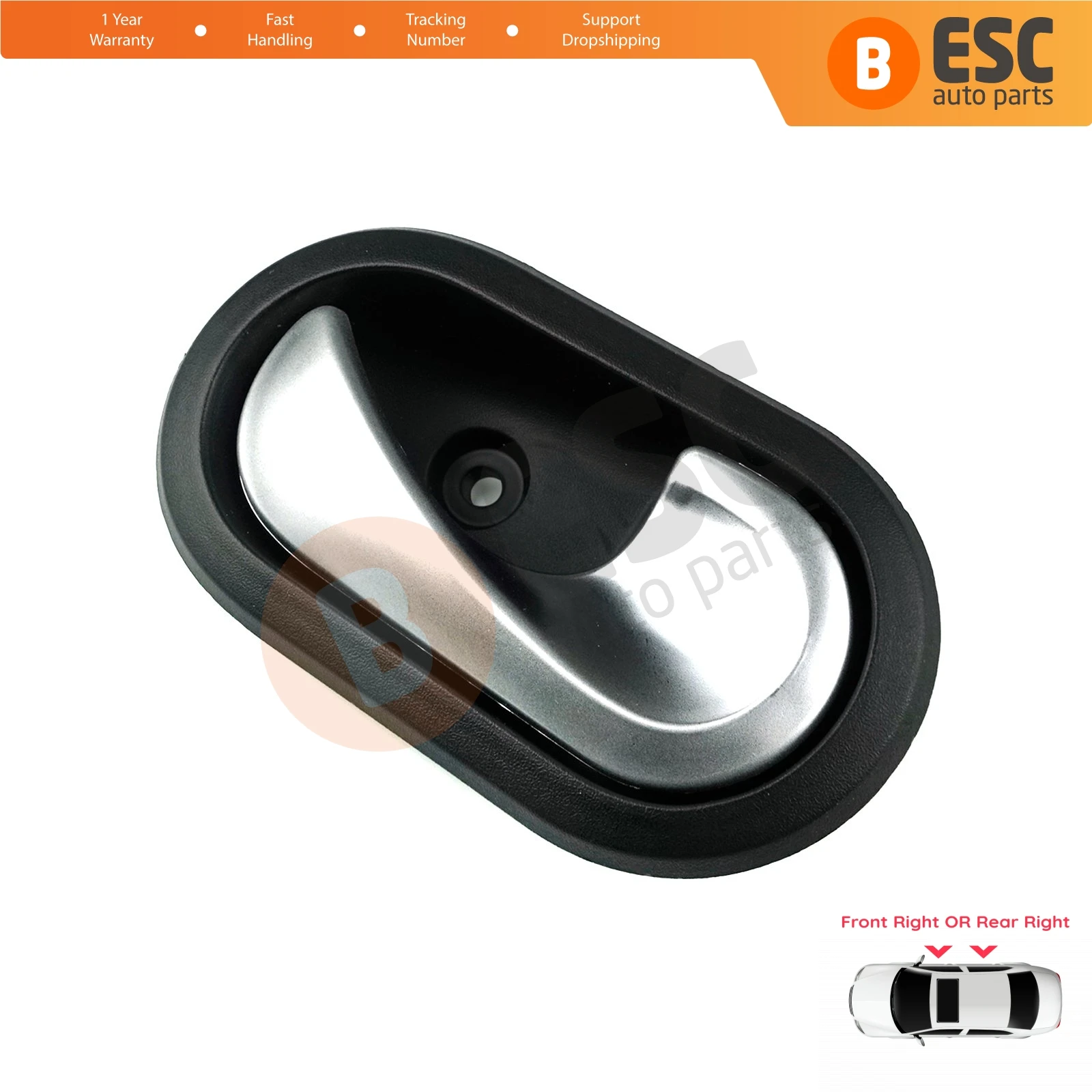 

EDP602 Interior Door Handle Front OR Rear Right Doors Chrome Plated 8200735218 For Dacia Dokker Lodgy Duster Sandero Logan