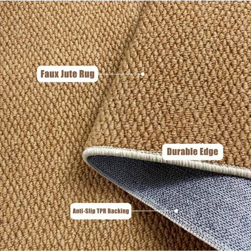 Door Mat Outdoor/indoor Rugs Faux Jute Doormat Super anti-slip washable suitable for use at bathroom and toilet doorways Rug