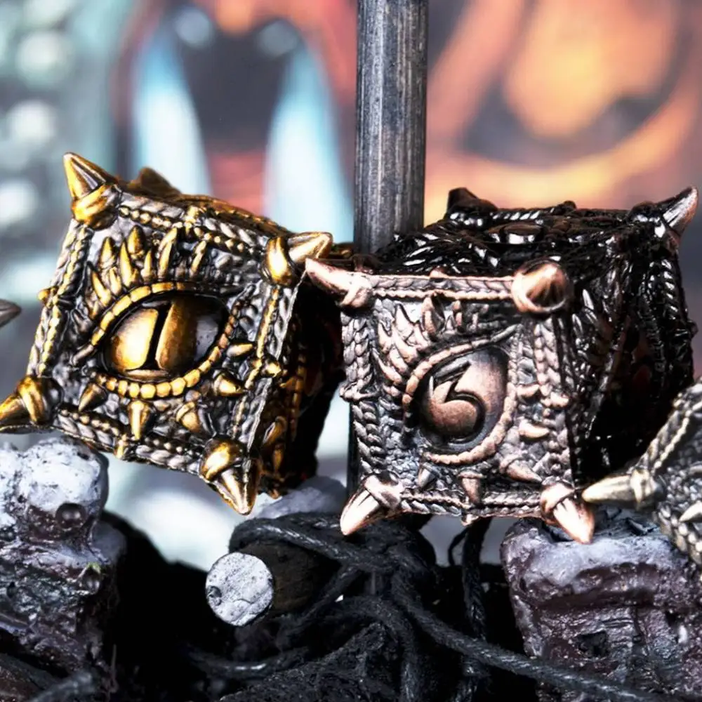 مجموعات نرد التنين مجموعة نرد تنين معدني متعدد السطوح لألعاب الزنزانة والتنينات DND مجموعة نرد rpg نرد حافة حادة D & D #1