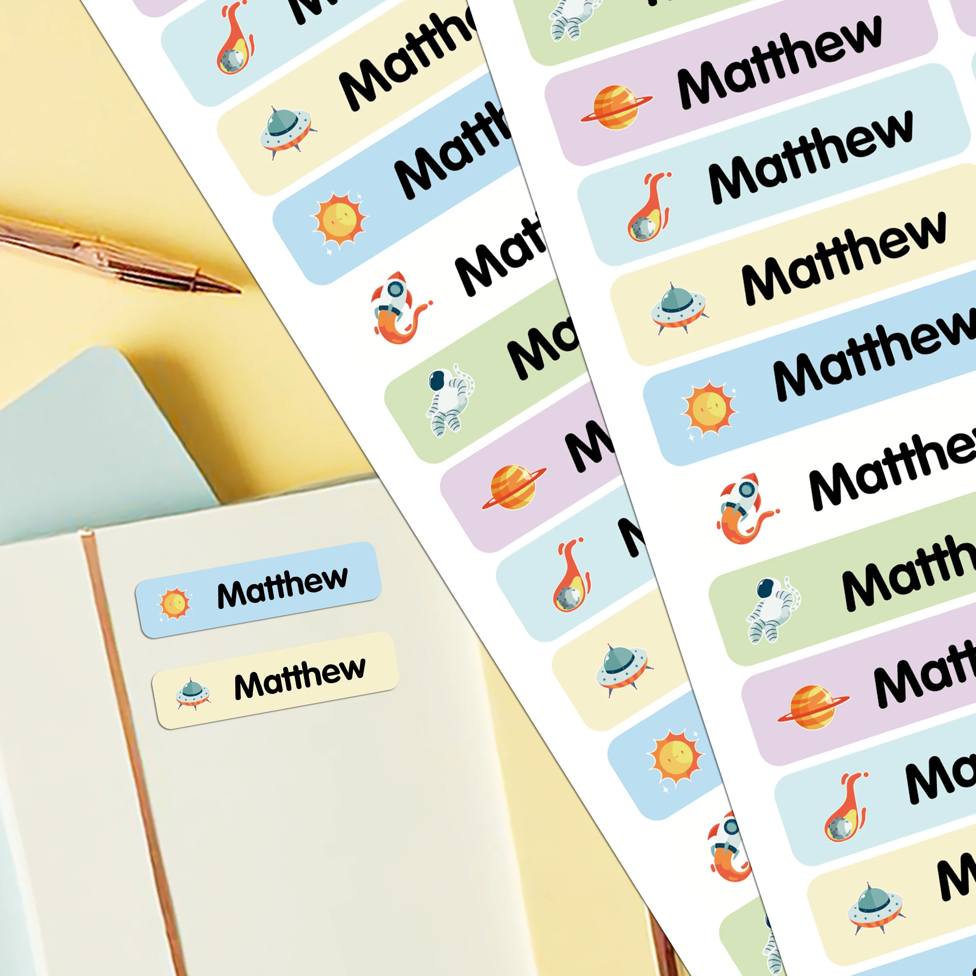 42/84/126/168pcs universe Tag Pencil Tag Custom Label Pencil Stickers For Uniforms, Sheets, Hats, Shoes, Backpacks Decoration