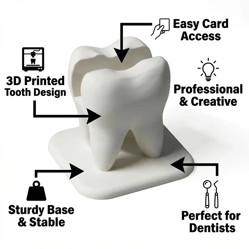 3D Creative Teeth Styling Business Card Storage Box Clinic Front Desk Display Stand Desktop Decoration Ornaments
