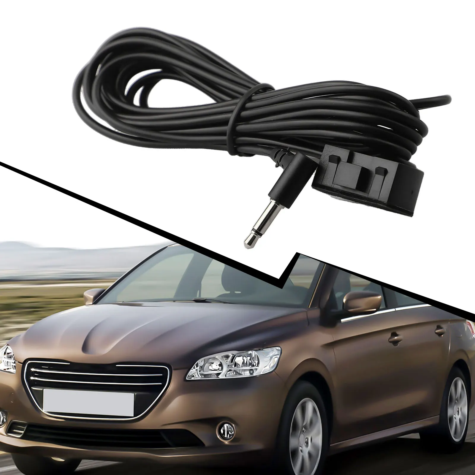 

3.5mm Car Mic Stereo Wired Microphone Car Audio System Color Black Wear-resistant High-quality Materials Light Weight