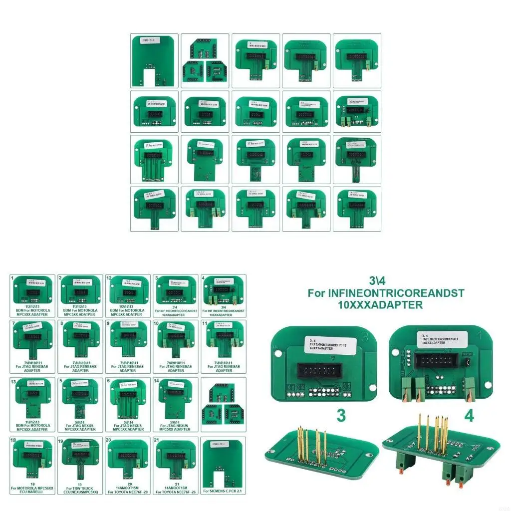 6XDF 22pcs Full Set LED BDM Frame ABS BDM Adapters Frame Full Set of 22 For KTAG KESS Dimsport Chip Programmer