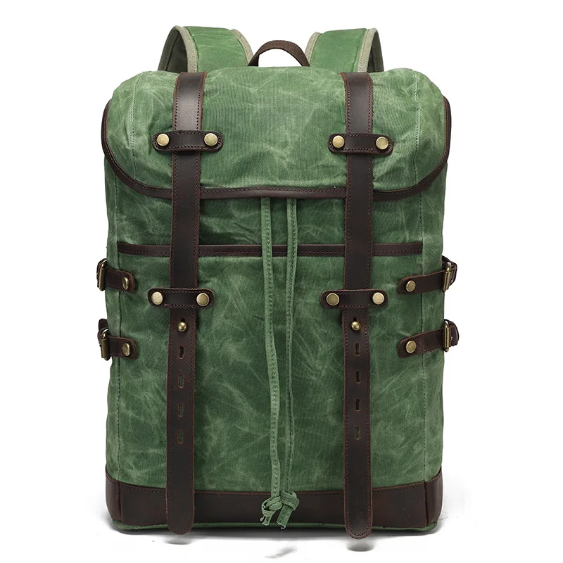 

Waterproof Canvas Man Backpack Large Travel Bagpack Vintage Laptop Double Shoulder Bag
