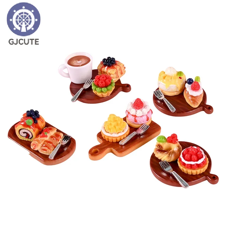 2 قطعة/المجموعة دمية كعكة صغيرة الحلوى نموذج دمية صغيرة المطبخ الديكور دمى اكسسوارات المنزل التظاهر اللعب اللعب